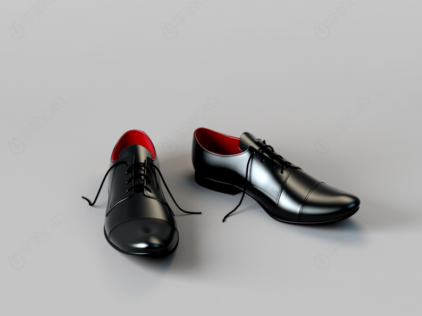 黑皮鞋C4D模型