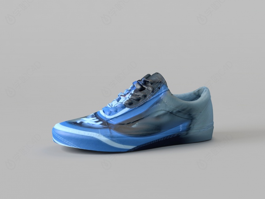 蓝色平板鞋C4D模型