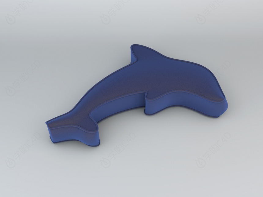 海鱼抱枕C4D模型