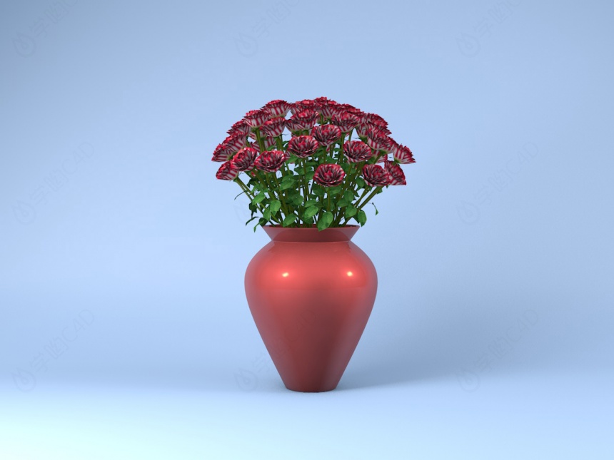 花瓶插花C4D模型