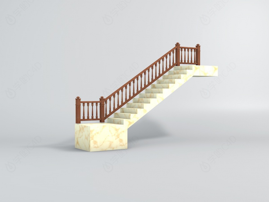 大理石楼梯C4D模型