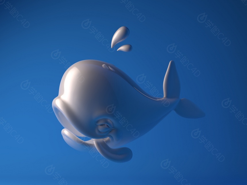 蓝色鲸鱼C4D模型