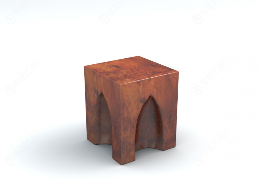 木雕凳C4D模型