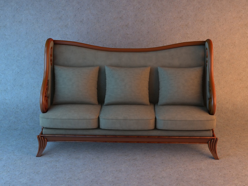 奢华欧式沙发组合C4D模型