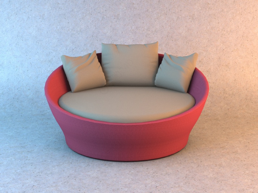 圆形沙发C4D模型