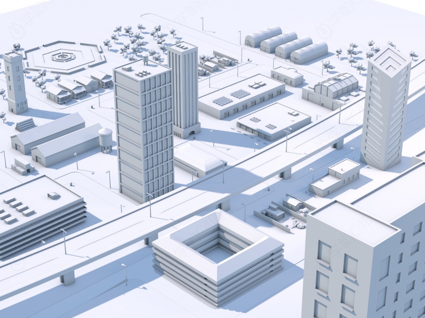 城市白模C4D模型