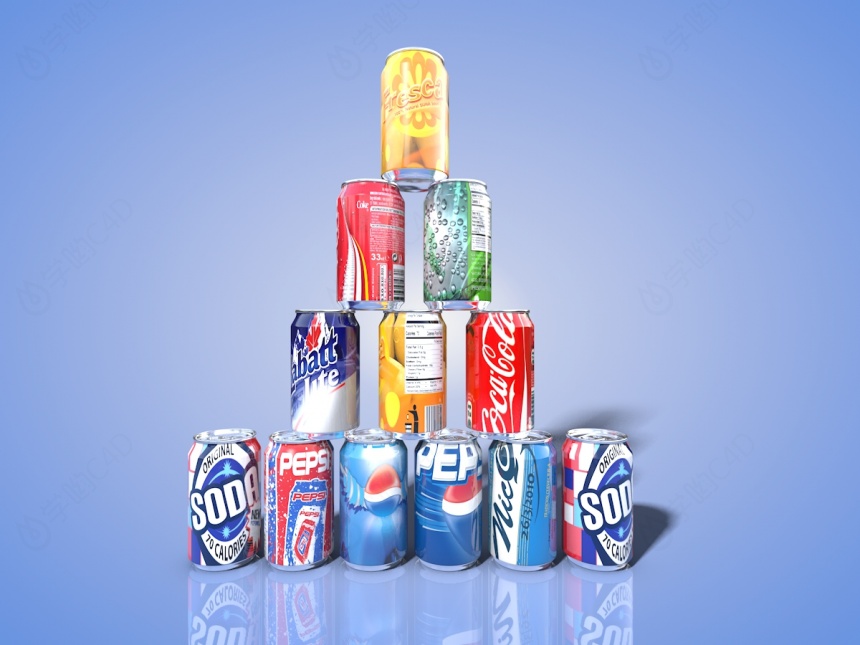 可乐瓶子C4D模型