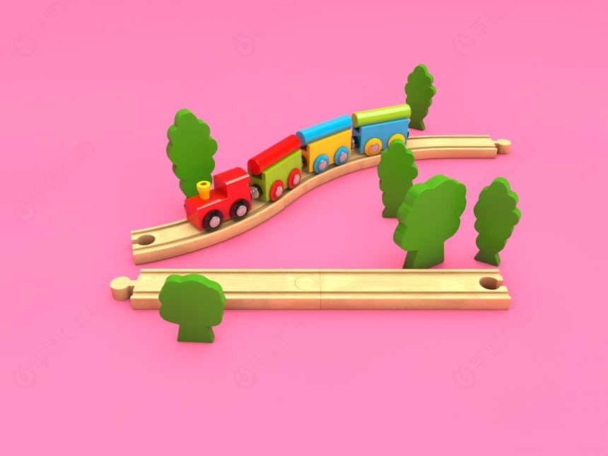 积木小火车C4D模型