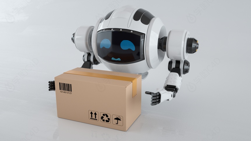 机器人包装箱C4D模型
