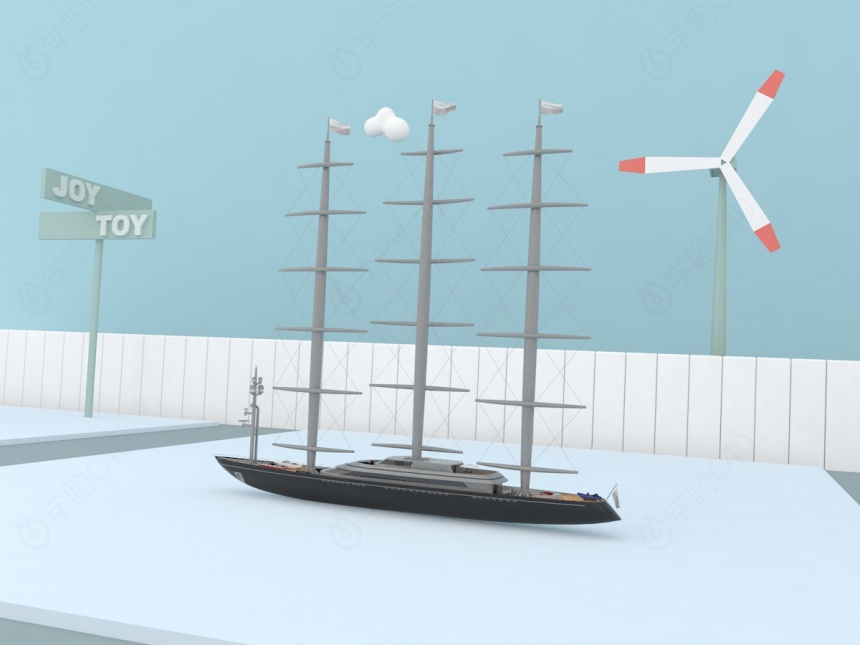 帆船C4D模型