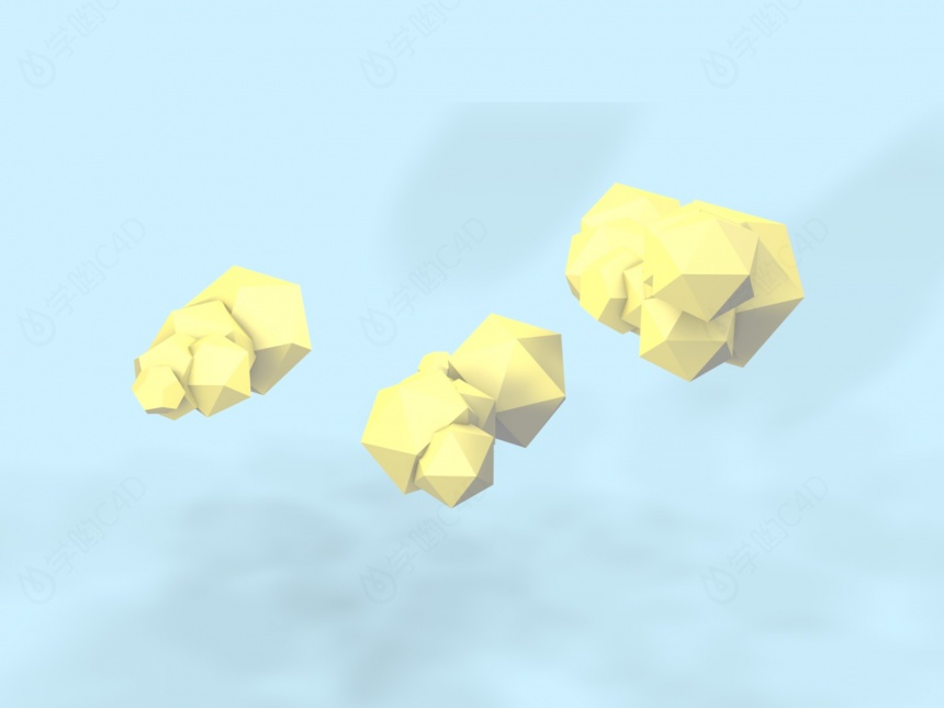 黄色彩云C4D模型