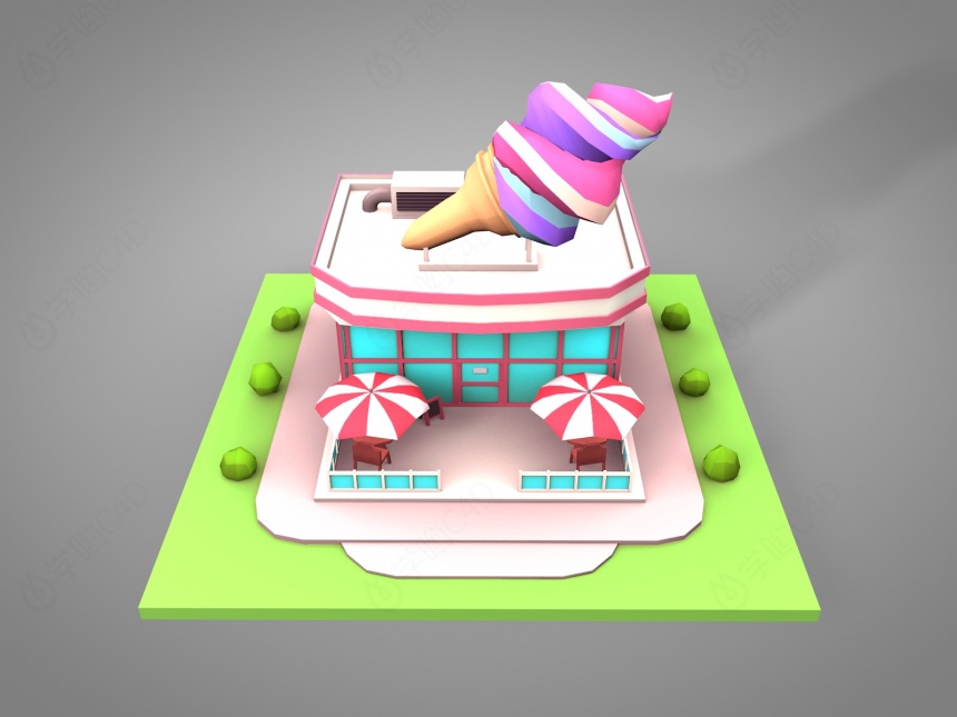 冰淇淋屋C4D模型