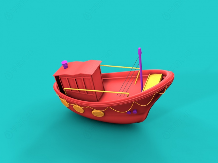 卡通小船C4D模型