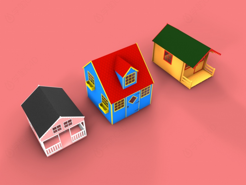 卡通小房子C4D模型