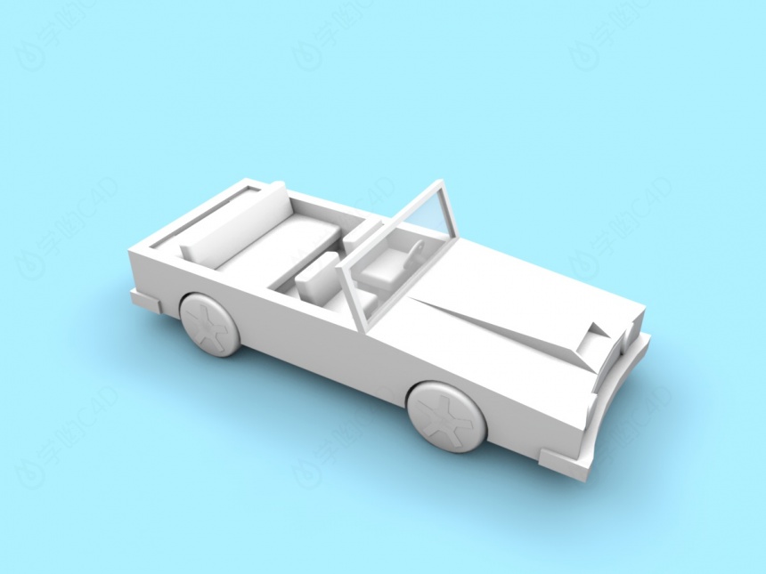 卡通小汽车C4D模型