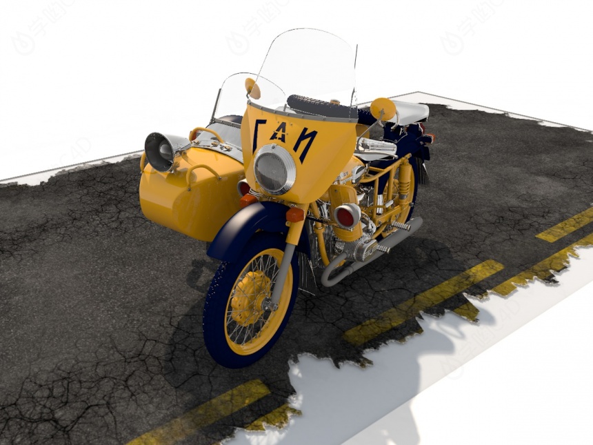 现代车辆摩托车C4D模型