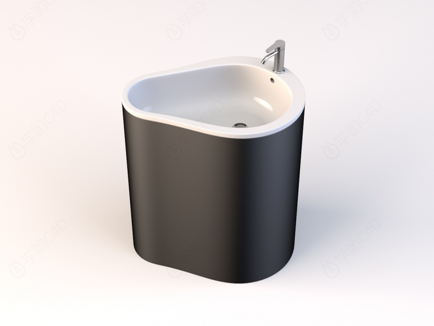 现代立式洗手盆水龙头C4D模型