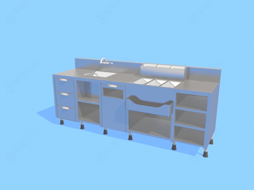 厨房橱柜C4D模型