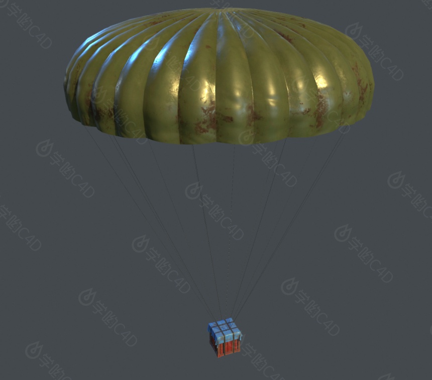 绝地求生降落伞C4D模型