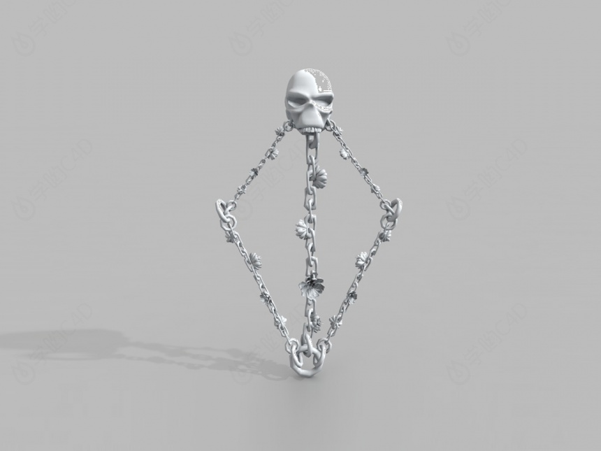 铁链骷髅C4D模型