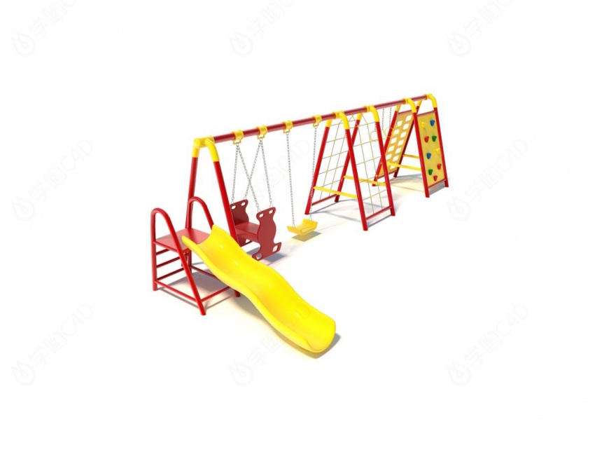 儿童游乐场滑梯C4D模型
