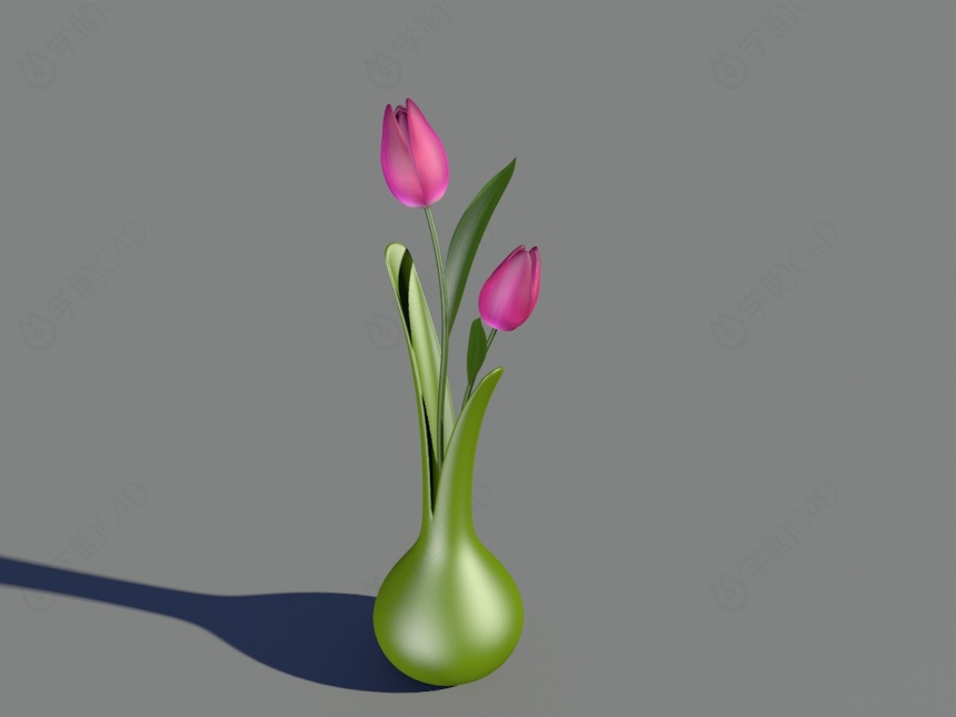 现代植物花瓶C4D模型