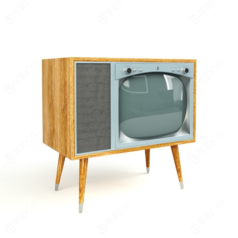 老式电视C4D模型