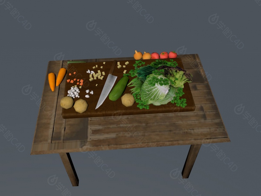 蔬菜板C4D模型