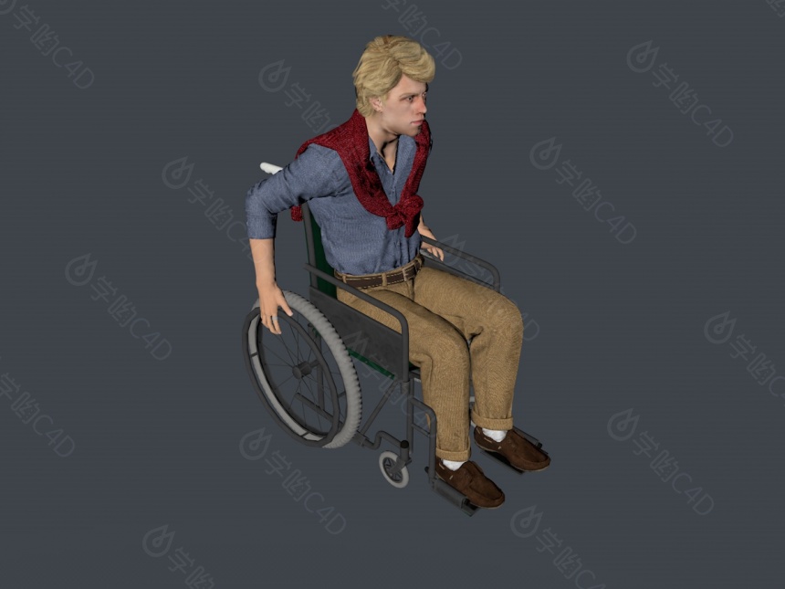 坐轮椅的人C4D模型