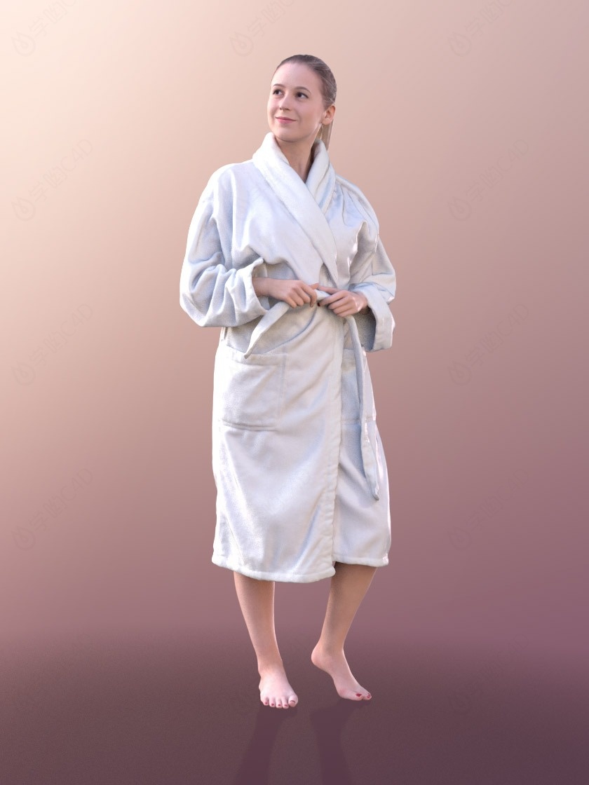 穿浴袍的女人C4D模型
