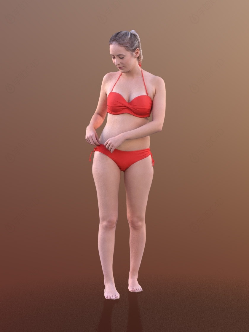 穿泳装的女人C4D模型