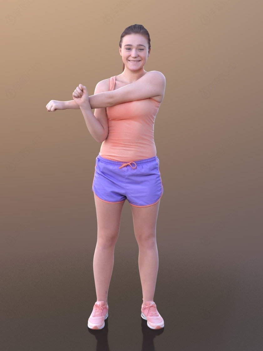 练瑜伽的女人C4D模型