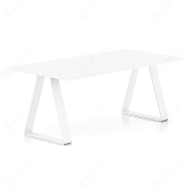 白色木桌子C4D模型