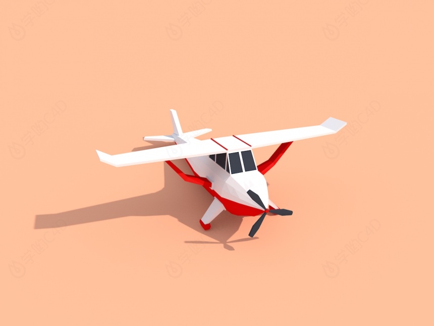 卡通小飞机C4D模型