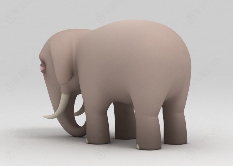 卡通大象C4D模型