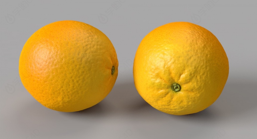 现代水果橙子C4D模型