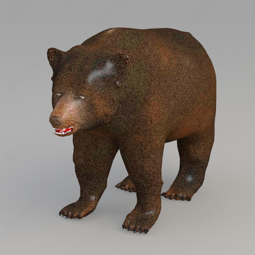 现代动物黑熊C4D模型