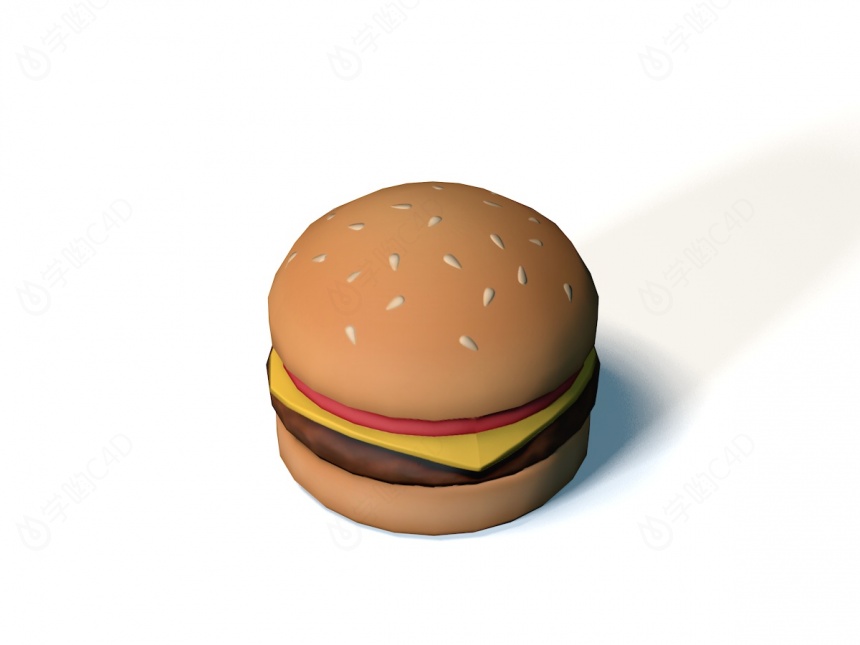 现代食物汉堡C4D模型