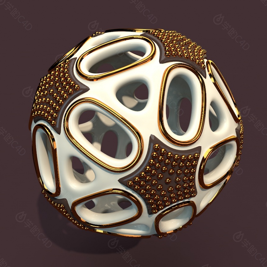 镂空艺术圆球创意球体工程C4D模型