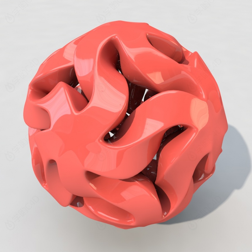 扭曲的抽象艺术圆球工程C4D模型