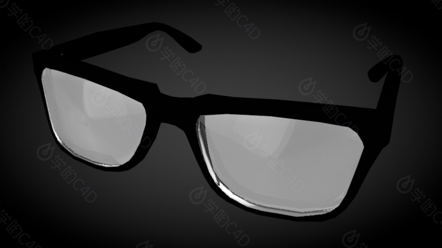 现代眼镜C4D模型