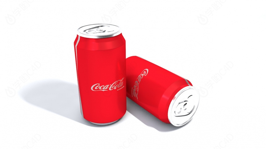 可乐罐建模贴图C4D模型