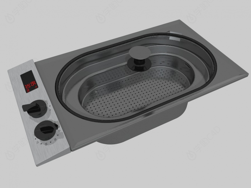 厨房电器炸锅C4D模型
