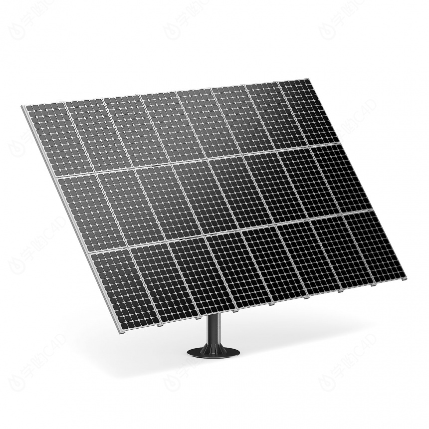 黑色太阳能设备C4D模型