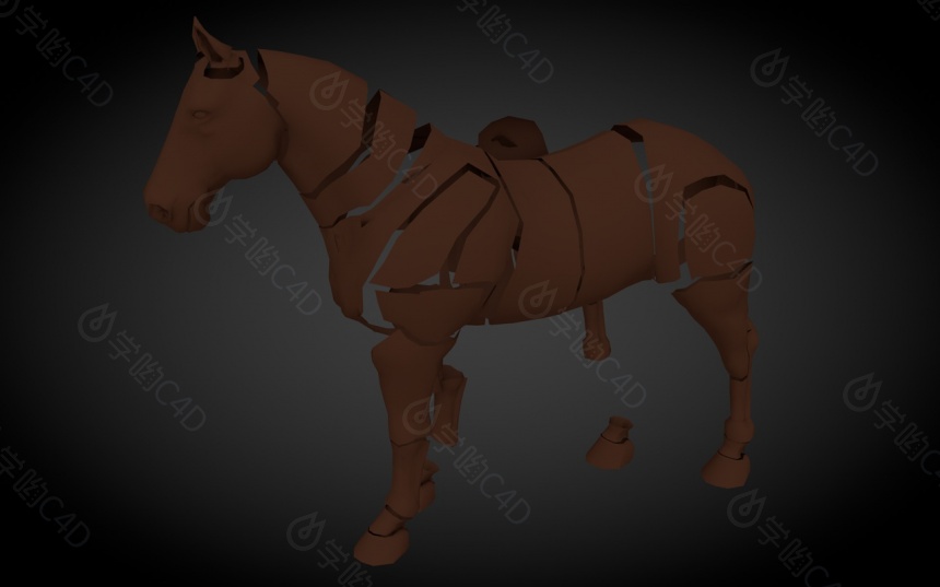 现代马匹大马C4D模型