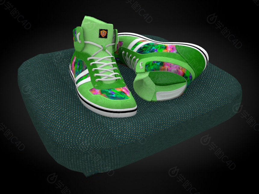 绿色运动鞋C4D模型