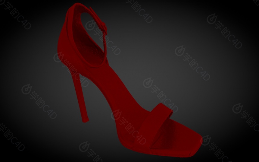 红色高跟鞋C4D模型