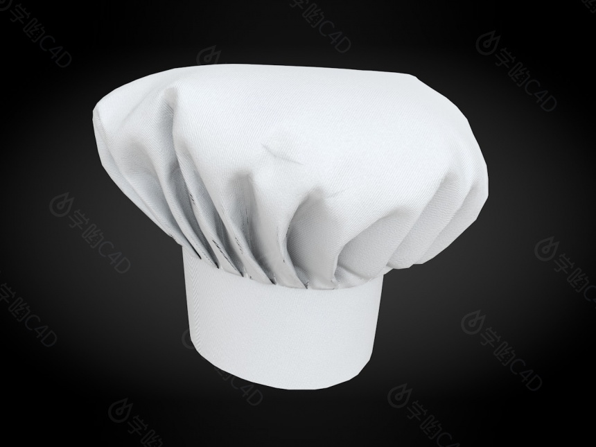白色厨师帽C4D模型