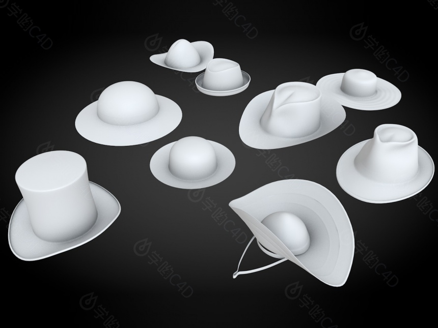 帽子白模C4D模型
