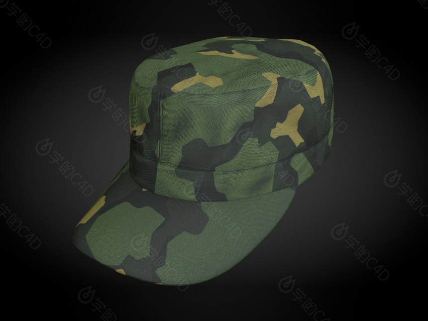现代服装配饰军帽子C4D模型
